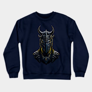 Cyberpunk Ninja Samurai Mask with Horns Japanese Design Crewneck Sweatshirt